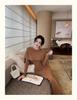 2025 Autumn Women's V-neck Waist-cinching Long-sleeve Hip-hugging Cardigan Dress Set
