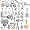 Diy Jewelry Gifts Sparkling Lightning Bolt Snowflake Splittable Sun & Moon Lucky Star & Heart Charm Beads Fit Original Bracelets