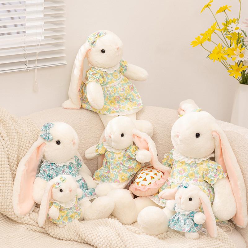Dress Rabbit Wear Plush Toy Animal Stuffed Doll Bedroom Decoration Gift Kids