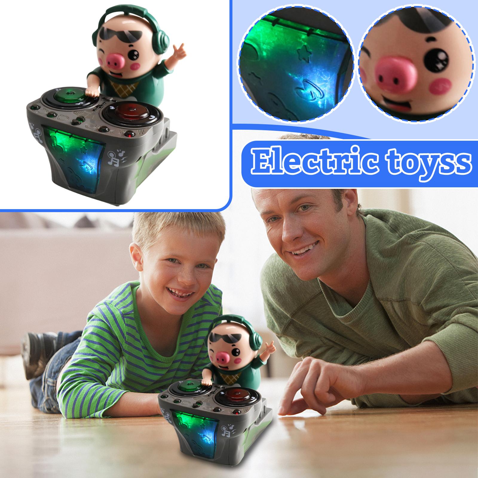 Electric DJ Disc Player Pig Swinging Bar Toy One Size
