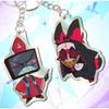 Acrylic Key Buckle for Alastor Lucifer Charlie Vox Adam The Exorcist Anime Cartoons Acrylic Key Chain Student Backpack Pendant