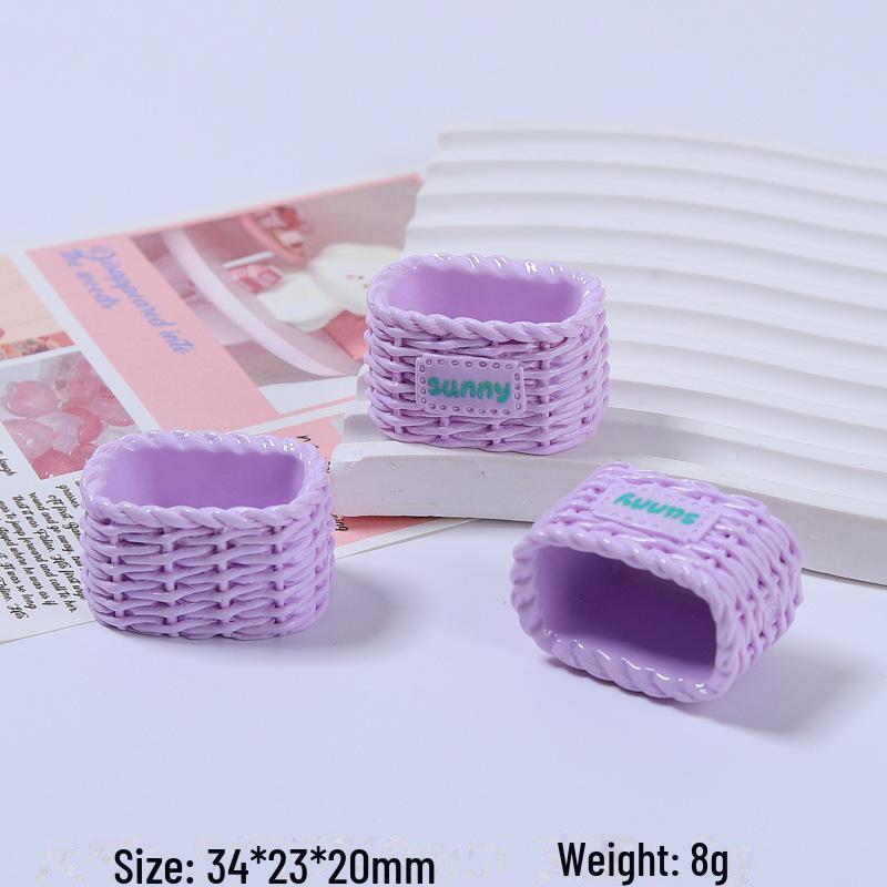 Accesorii Coș de Bambus Colorat 3D: Materiale pentru bijuterii din rășină DIY lucrate manual