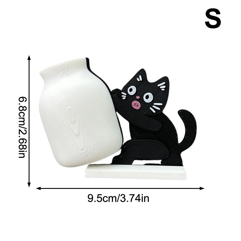 

Mini Vase Cat Pushing Feeding-bottle Decor Fridge Magnet Cat Whisker Collector Ornaments Cat Hair Memorial Box Home Decor