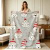 All Season Cute Cartoon Cat Print Flannel Blanket Soft Warm Throw Blanket for Couch Sofa Bed Office Living Room Home Decor