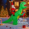 5.91FT Inflatable Santa Claus Dinosaur Toy With LED Light Xmas Yard Lawn Party Decoration Christmas Home Supplie Ornament Gift