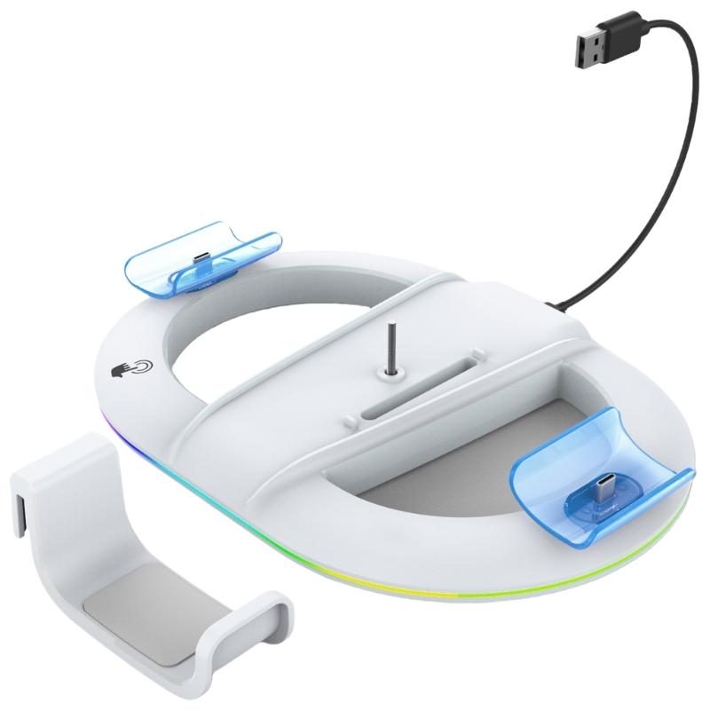 Upgrades Charging Dock with Lighting Multifunctional charges Stand Multifunction Charging Dock ABS for P5 Slim Consoles