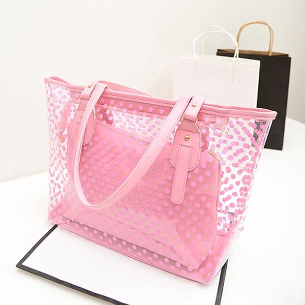 Premium Quality 2pcs/set Womens Clear Transparent Shoulder Bags For Fashion Enthusiasts