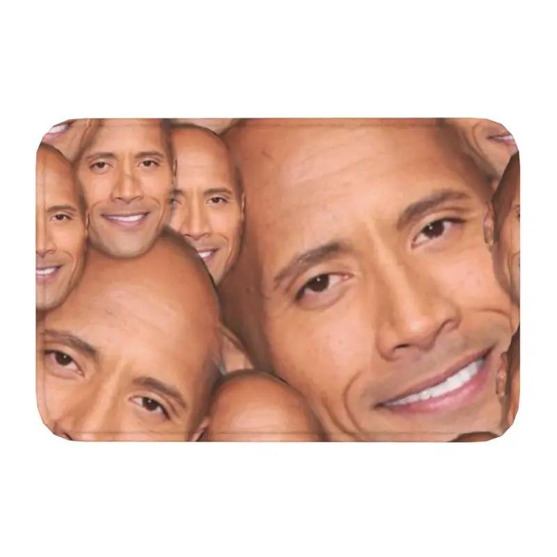 The Rock Dwayne Meme Front Door Mat Anti-Slip Outdoor Quick Dry Doormat Kitchen Bedroom Entrance Rug Carpet