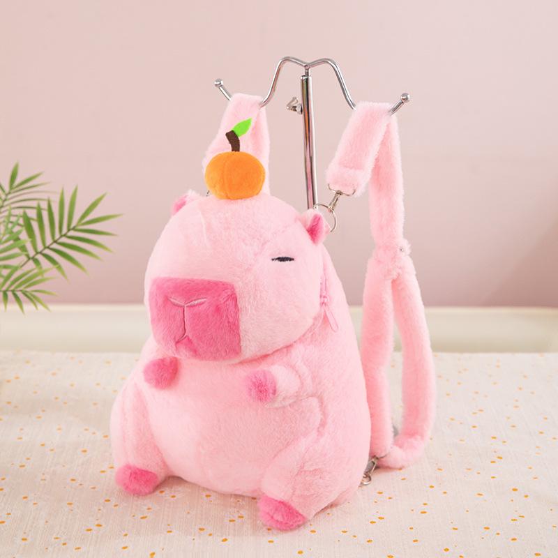 Cute Capybara Backpack Plush Toy Doll Stuffed Animal Gift for Girls' Birthday