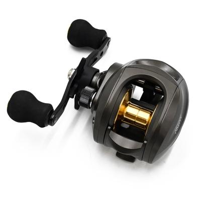 Waku Fimac Baitcasting Jigging Max Drag Force Black with Gold for Saltwater and Freshwater Bass Sea and Rockfish Reel, Left-Handed, Compatible, 8kg,