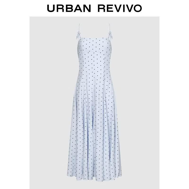 UR2026 Women s Polka Dot A-Line Camisole Dress XS