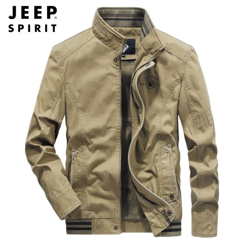 

JEEP SPIRIT Men s Casual Stand Collar Jacket 2633 L хаки