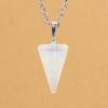 Natural Stone Crystal Cut Tapered Hexagonal Pillar Bullet Head Pendulum Necklace Pendant N631