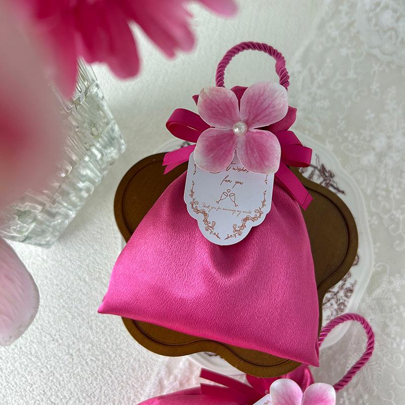 Elegant Satin Wedding Candy Bags and Boxes