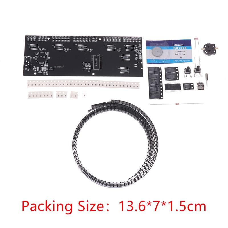 Led Dot Matrix Digital Clock Kit With Auto Brightness Time Temperature Soldering Practice Kit Diy Electronics Project