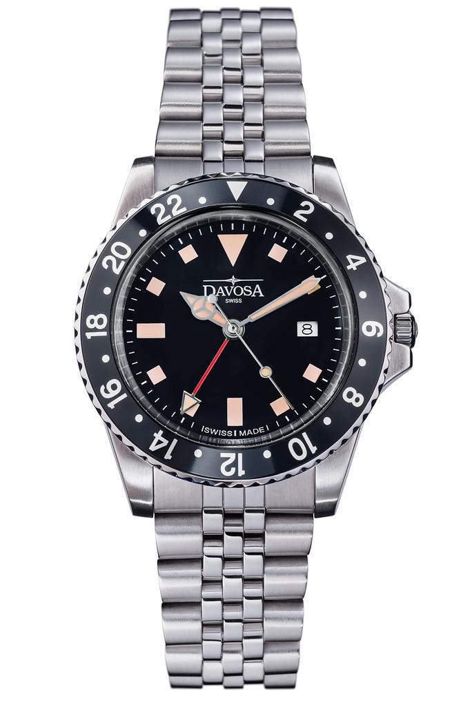 Watch Ternos Vintage DIVER QZ GMT 10 ATM Water Resistant Silver [Davosa] 163.500.50 Men's