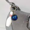 Creative Bowling Ball & Pin Pendant Keychain Stylish Blue Bowling Ball Keychain for Bag Decoration & Car Keyring Charm