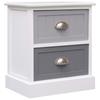 Day and Night - Day and Night Gray Paulownia Wood Bedside Table 38x28x45 Cm