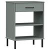 VidaXL Console Cabinet with Metal Legs Grey Solid Pine Wood OSLO 351001