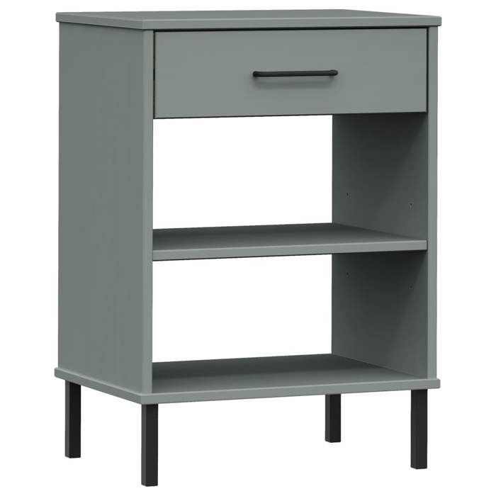 VidaXL Console Cabinet with Metal Legs Grey Solid Pine Wood OSLO 351001