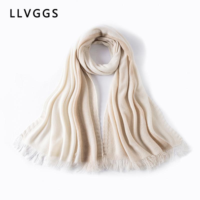 Cashmere scarf women's simple solid color fringed shawl autumn and winter warm pure cashmere scarf versatile casual scarf