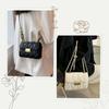 FARFADET Women's Quilted Shoulder Bag with Chain (Beige)