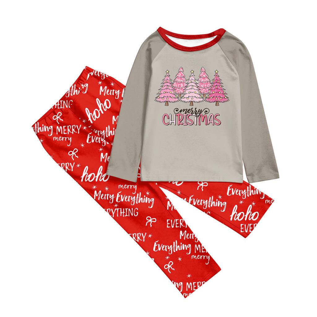 Family Matching Print Sets Pajamas Loungewear Outfits Family Matching Long Sleeve Tops+Pants Set