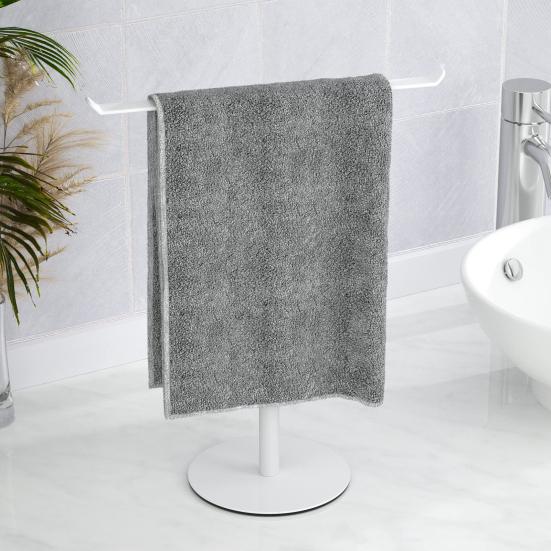 Yousheng Bad Handtuchhalter Einfach zu installieren Mehrzweck Badezimmer Arbeitsplatte T-Form Handtuchstange Ständer mit Schwerem Sockel
