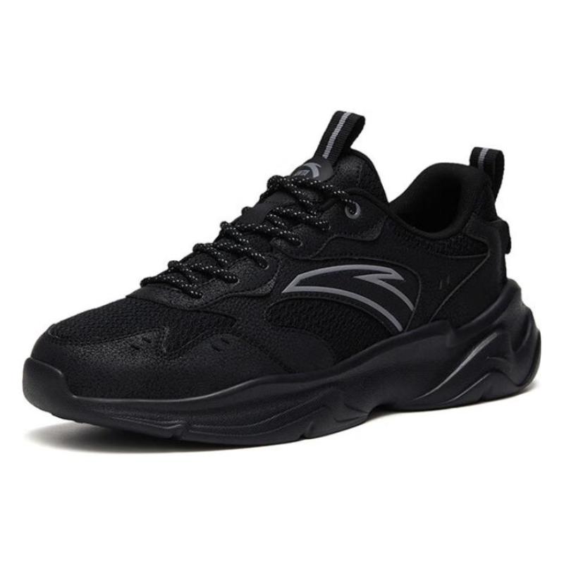 Anta Little Dad Shock Absorbers Slip Resistant Abrasion Resistant Lightweight Low top Sports Casual Shoes Men's Black Sneakers 912518852-3