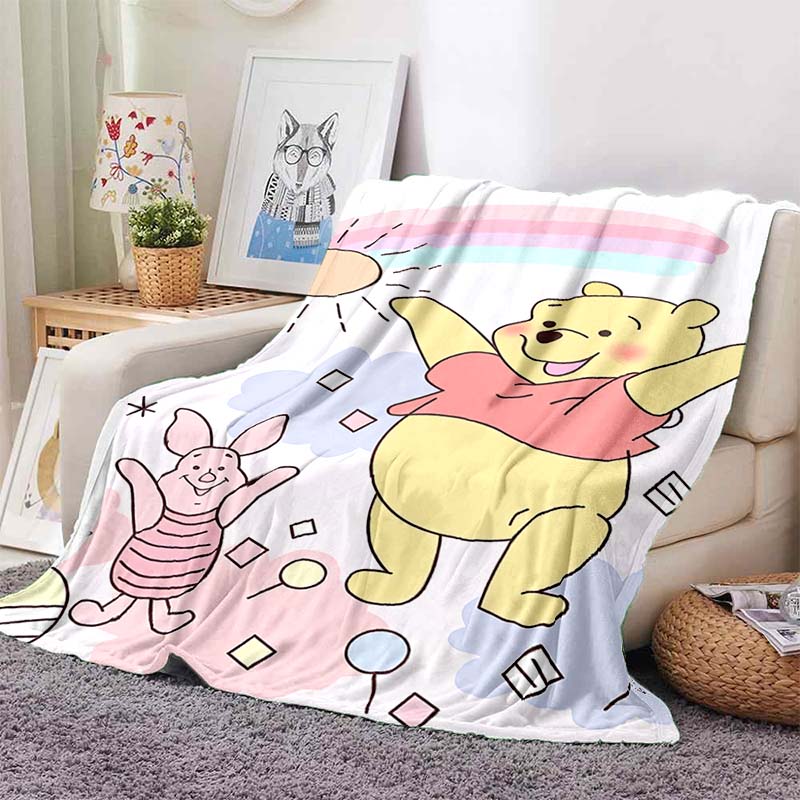 

1PC Cartoon Winnie The Pooh Blanket Soft and Warm Flannel Material Suitable for Home Travel Camping RV Child Luxury Gift 75cm x 90cm