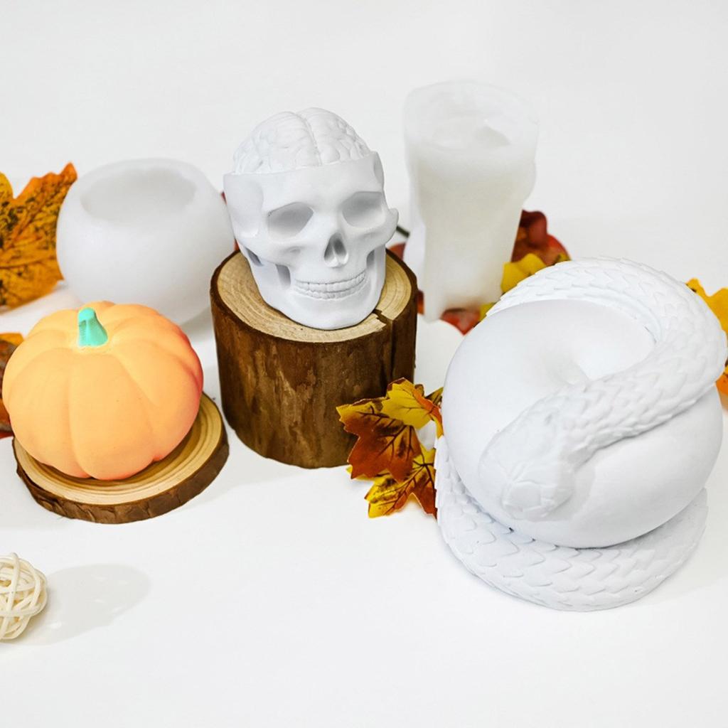 Nonstick Silicone Mold for Crafting 3D Halloween Theme Candle Home Desktop Decoration Mould Unique Gift Making Mold
