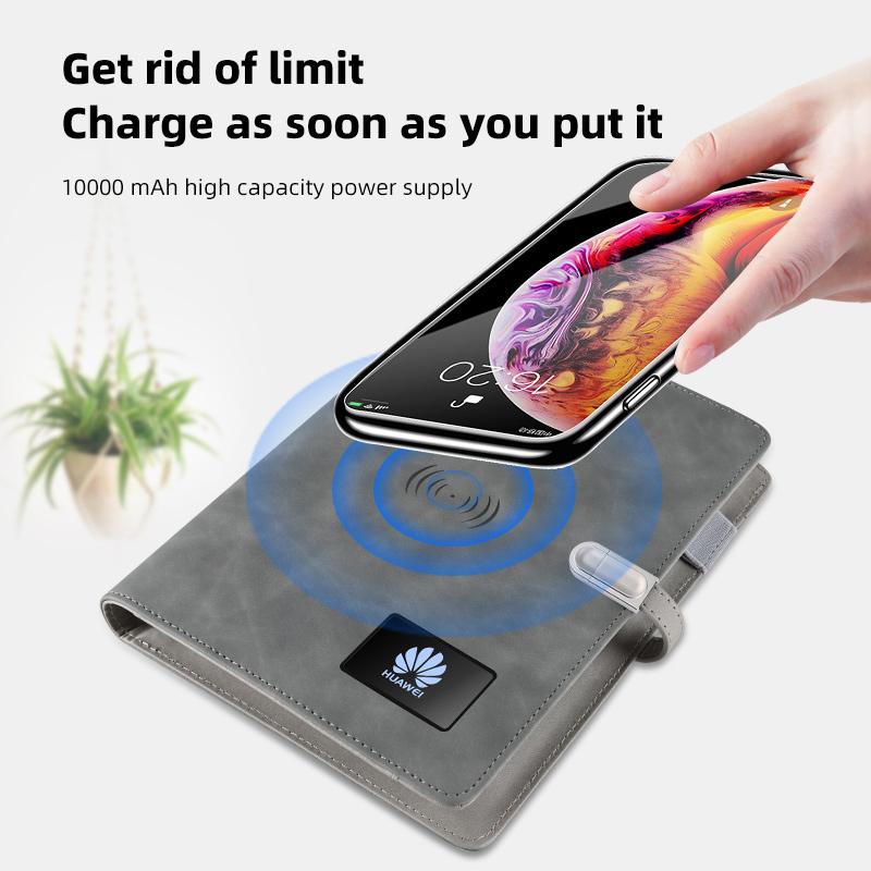 Branded Agenda A5 Notepad with Power Bank Diary Notebook with Custom Lighting LED Logo 16GB USB Flash Drive