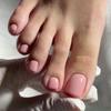 Nude Pink Solid Color Toe Nail Tips - Short Square Design, Wearable and Popular Nail Art.
