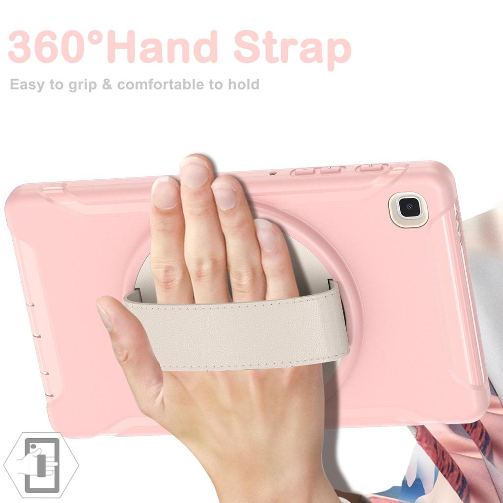 Schutzhülle für Samsung Tab A7 Lite (8,7 Zoll) mit 360° drehbarem Ständer und elastischer Handschlaufe
