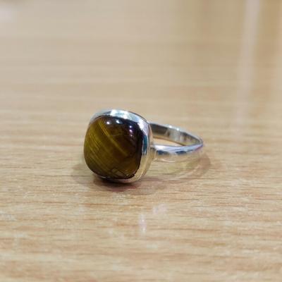 Tigerauge Edelsteinring, Handgefertigter Ring, Stapelring, Geschenk für Sie, Solider 925 Sterlingsilberring, Silberschmuck