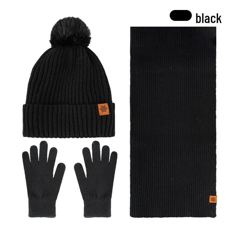 Wool Knitted Hat, Scarf, and Glove Set