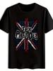 The Printed T-shirt Is Designed In Punk Rock Style with The Union Jack Design, Which Is Ideal for Concerts and Rock Fans. - M...