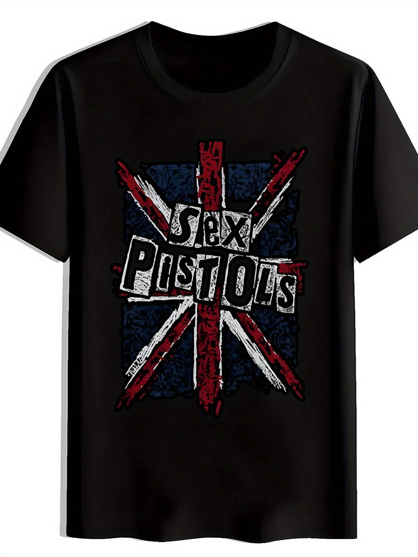 

The Printed T-shirt Is Designed in Punk Rock Style with The Union Jack Design, Which Is Ideal for Concerts and Rock Fans. - M... S разноцветный