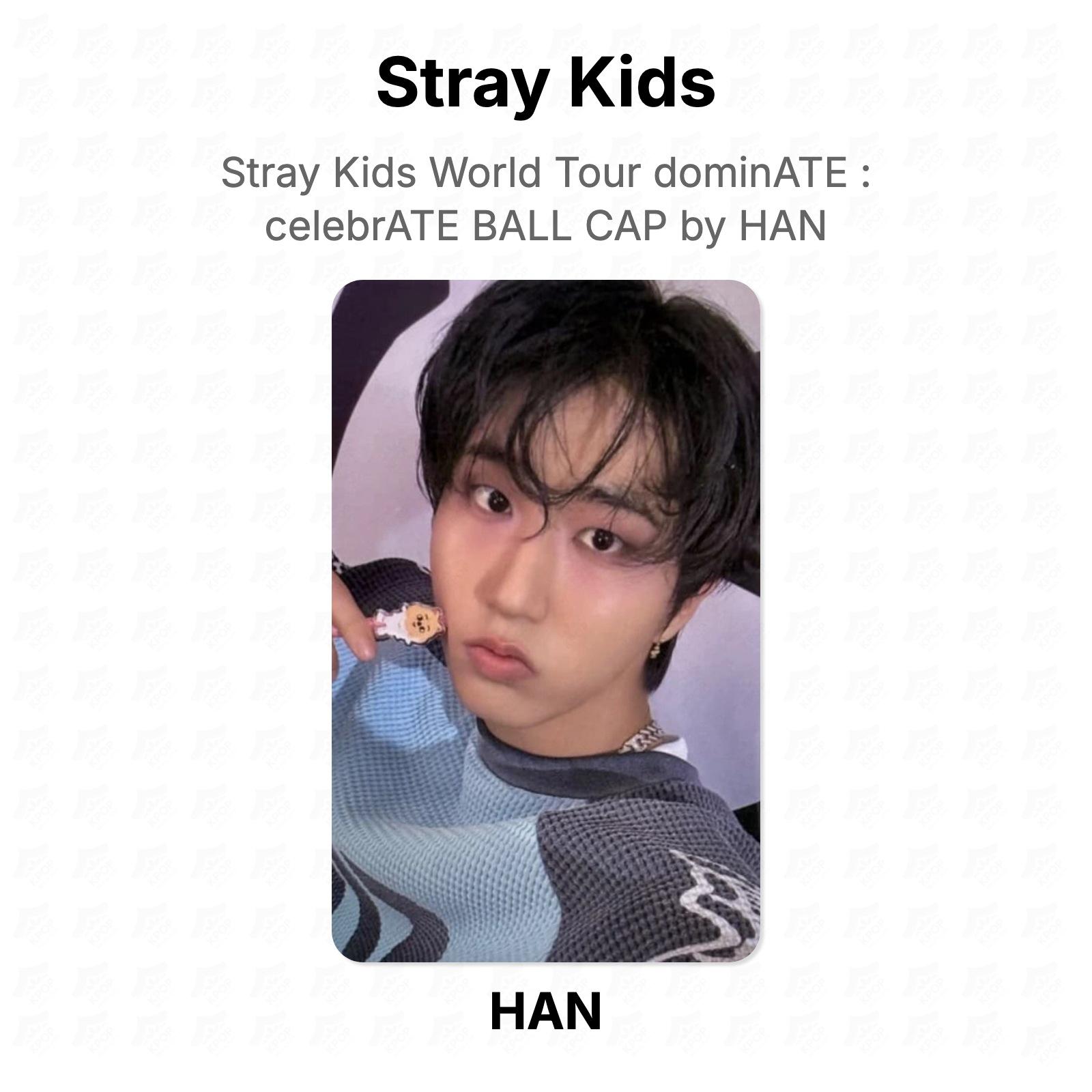 Stray Kids HAN World Tour dominATE : celebrATE BALL CAP by HAN Official Photocard HAN