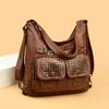 Vintage Rivet Women's Shoulder Bag PU Tote Bag