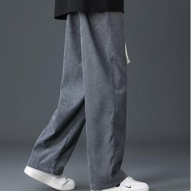 Men's Casual Corduroy Velvet Pants: Autumn/Winter Loose Straight Trousers