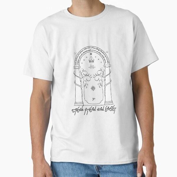 Speak Friend & Enter (Door of Moria) Classic T-Shirt Made in US/AUS Size S-2XL Unisex T-Shirt L