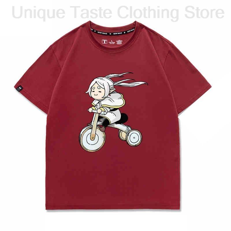 Frieren Beyond Journeys End Anime T Shirt Frieren Cute Cartoon Print Tshirt Unisex Women High Quality Cotton Short Sleeve Tee Tops