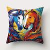 Vibrant Horse Pillow Covers, Colorful Palette Knife Horse Decorative Throw Pillow Cases, Bold Western Home Decor Cushion Covers