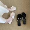 Fashion Women's Slippers and Ladies Sandals Pearl Low Heel Shoes Small Size Stylish Elegant Fashionable New Fashion 2025 Luxury Slides