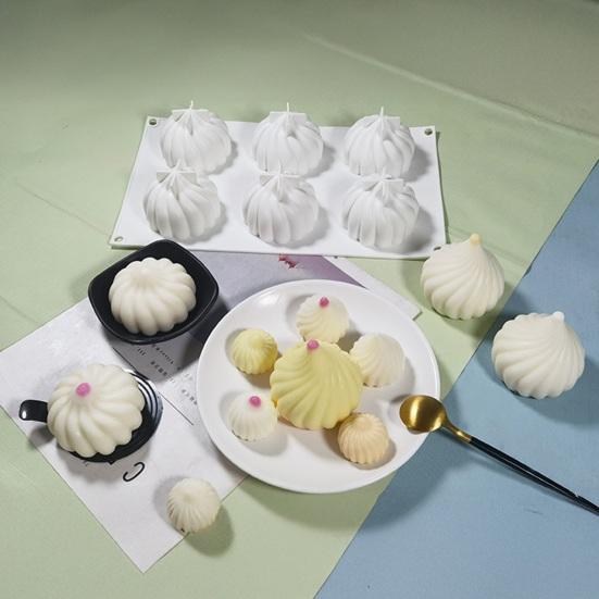 3D Bun Dumpling Silicone Shape Candle Molds Mold Steaming Dumpling for Chocolate Resin
