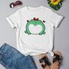 Frog Faucet With Leading Bow Cute Graphic T Shirt Harajuku Casual Animal Aesthetic Short Sleeve Summer Tops Tee Women Tshirt