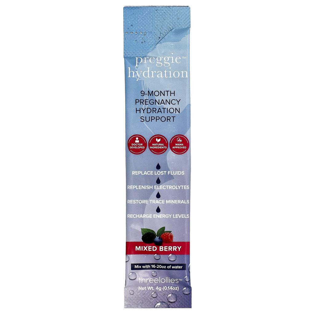 Preggie, Hydration, Mixed Berry, 20 Packets, 4g (0.14oz) Each