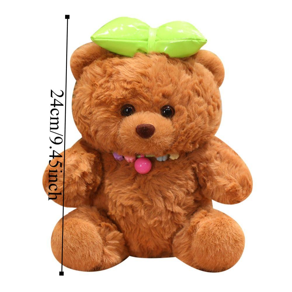 Bow Bear Plush Toy Dress Up Stuffed Animal Pillow Fluffy Plush Bear Doll  Room Decor