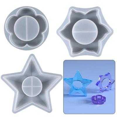 Kerzenständer Epoxidharz Gießen Silikonform Gießformen DIY Basteln Schmucktablett Aufbewahrungsbox Ring Kerzenhalter Heimdeko